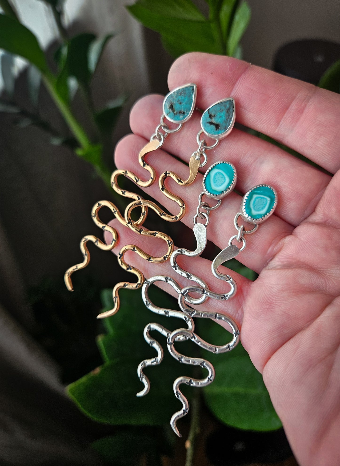 Turquoise Kundalini dangles