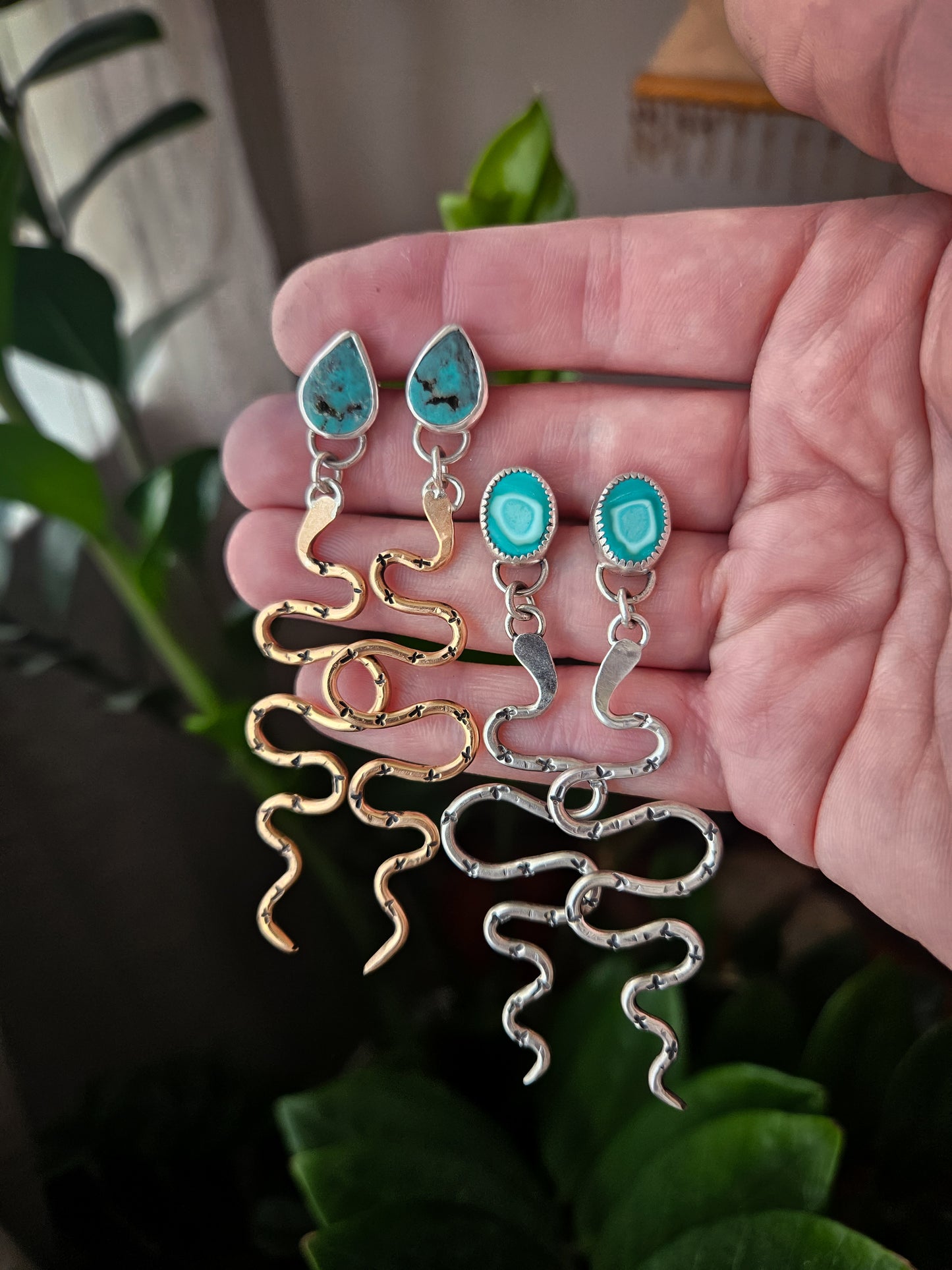 Turquoise Kundalini dangles