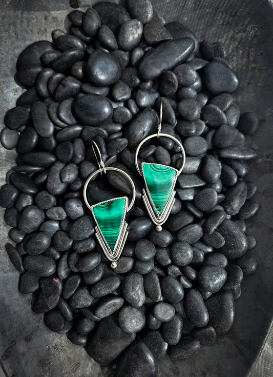 Malachite Statement Hoops