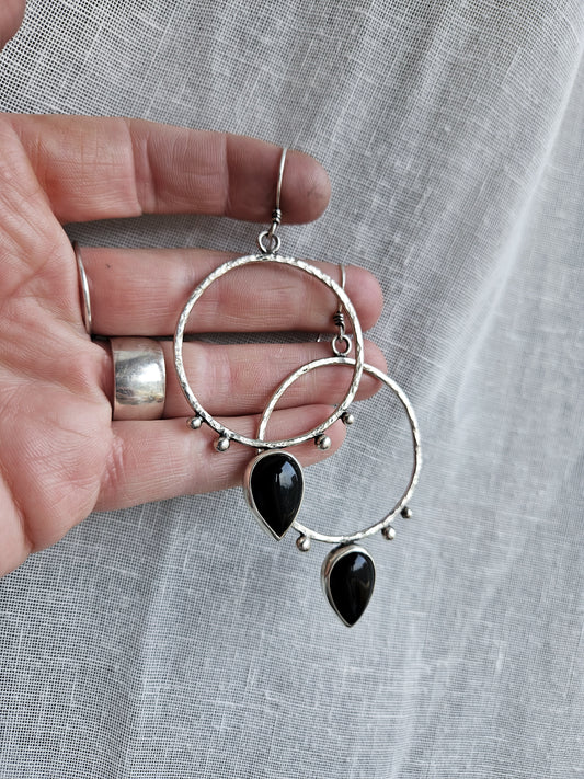 Obsidian Dotted Hoops