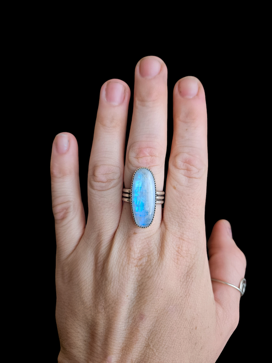 Moonstone Triple Band Ring