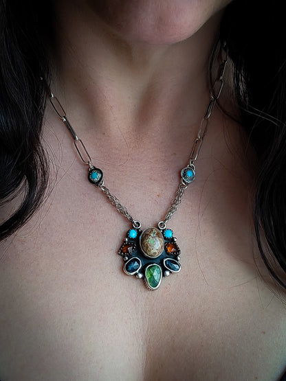 Electric Flower Statement Necklace